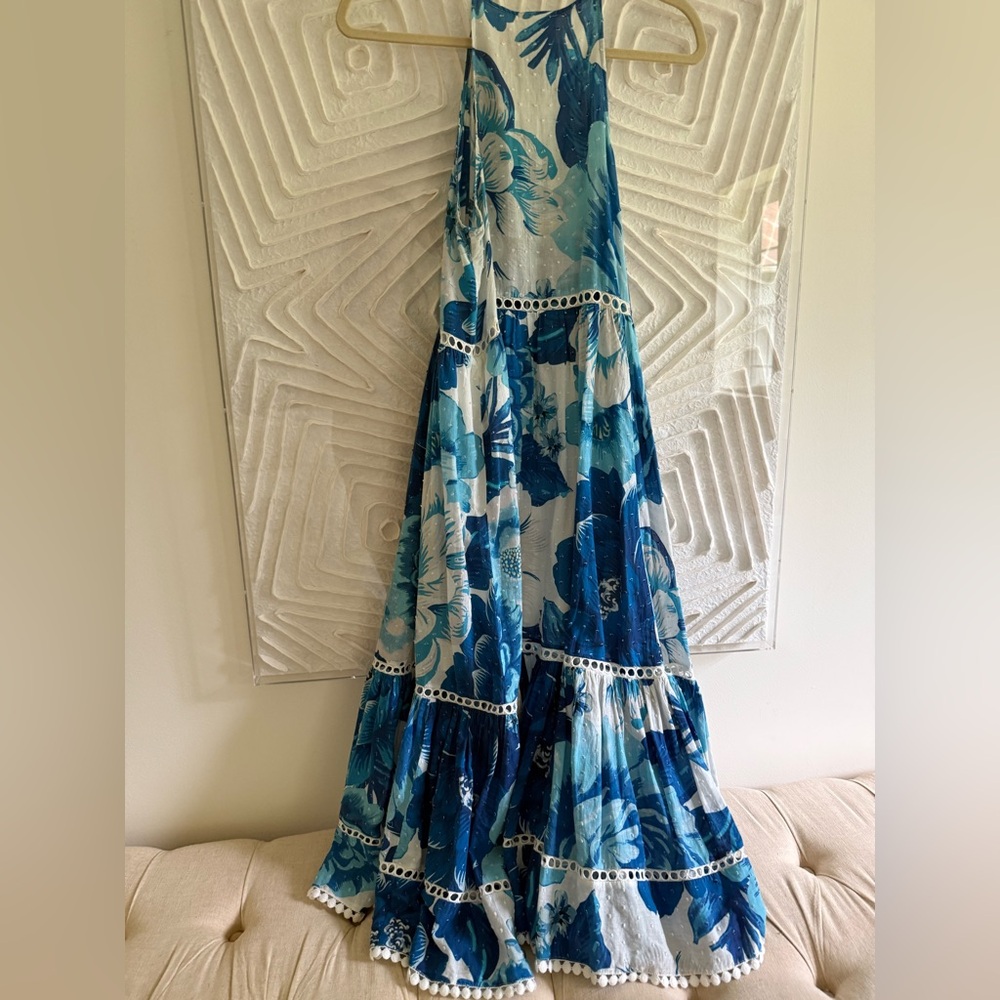 FARM Rio Vibrant Blue Floral Maxi Dress